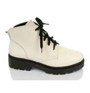 женские демисезонные кожаные ботинки Inblu белые HE-2F/001