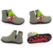 женские паркетные тапочки ботиночки Inblu серые с калиной P2-3D/018