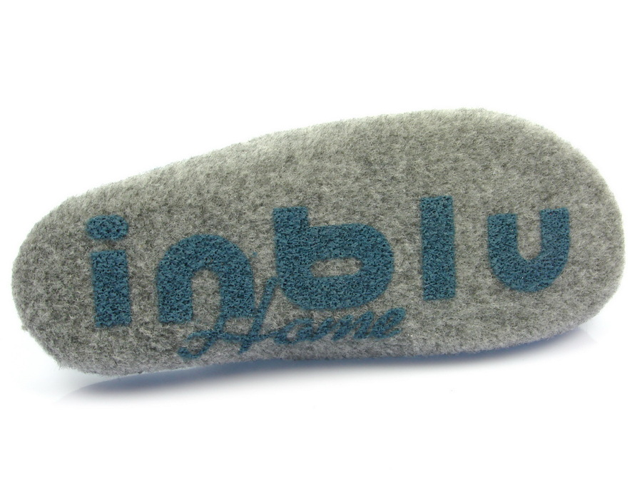 Фото 1 тапки оптом Inblu жіночі повстяні сині з малюнком P2-1I/041/1